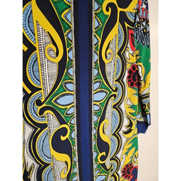 Beige by ECI Geometric Knee Length Shift Dress Womens 8 Boho Nostalgia Classic - Picture 3 of 9